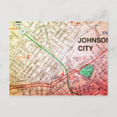 Johnson City, TN Map Briefkaart (Voorkant)