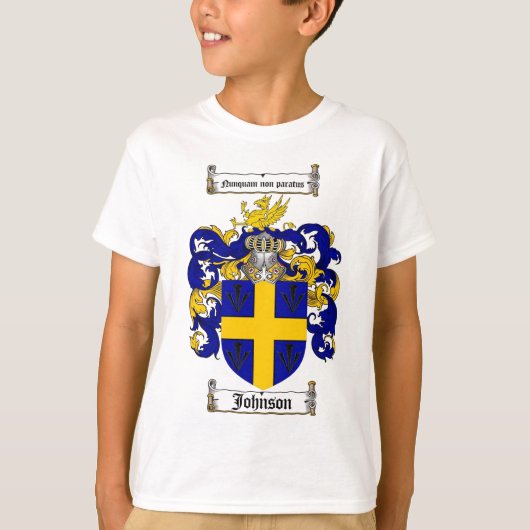 JOHNSON FAMILY CREST - JOHNSON COAT OF ARMS T-SHIRT (Voorkant)