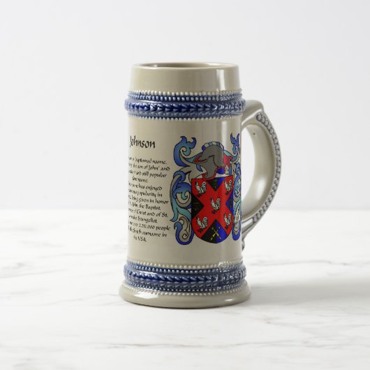 Johnson Family Crest Stein Bierpul (Voorkant rechts)