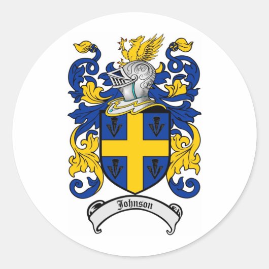 Johnson Family Crest - wapenschild Ronde Sticker (Voorkant)