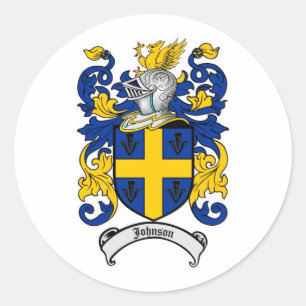 Johnson Family Crest - wapenschild Ronde Sticker