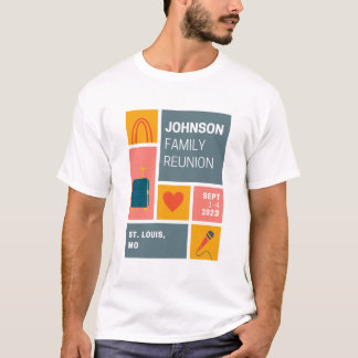 Johnson Family Reunion Block Design T-shirt