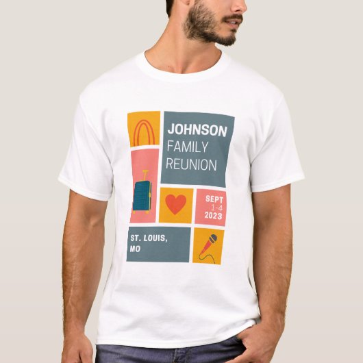 Johnson Family Reunion Block Design T-shirt (Voorkant)