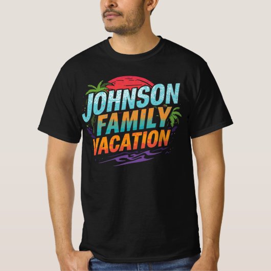 Johnson Family Vacation Custom Destination Travel T-shirt (Voorkant)