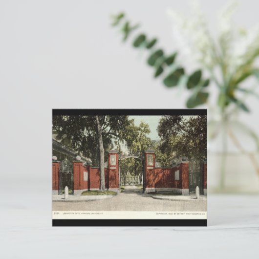 Johnson Gate Harvard University 1902 Briefkaart (Staand voorkant)
