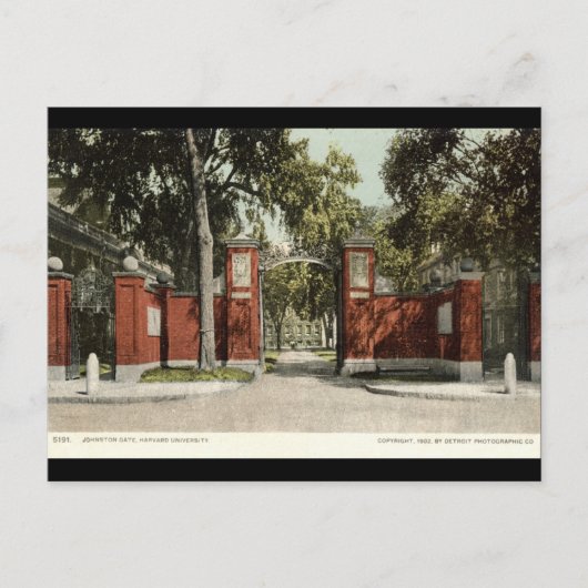 Johnson Gate Harvard University 1902 Briefkaart (Voorkant)