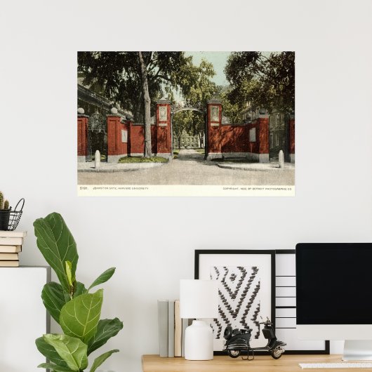 Johnson Gate Harvard University 1902 Poster (Thuiskantoor)