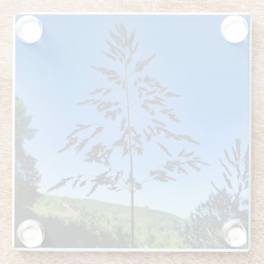 Johnson Grass Glazen Onderzetter (Achterkant)