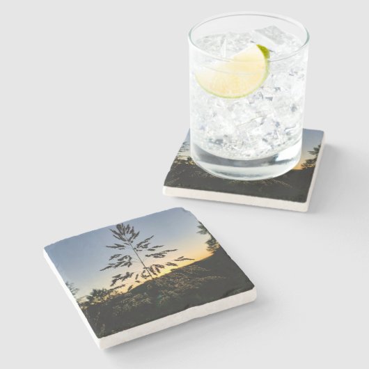 Johnson Grass Stenen Onderzetter (Zijkant)