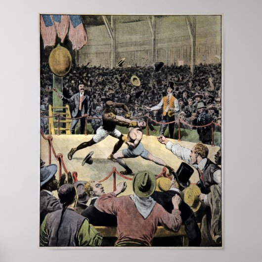  Johnson Jeffries Fight Illustration Poster (Voorkant)