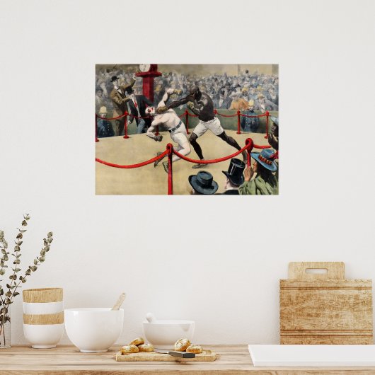  Johnson Jeffries Fight Illustration Poster (Keuken)