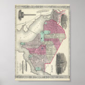 Johnson Map of Washington D.C. Poster (Voorkant)