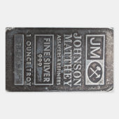 Johnson Matthey Solid 1oz Solid Silver Bar 762835 Rechthoekige Sticker (Voorkant)