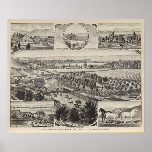 Johnson residentie, Pottawatomie County, Kansas Poster (Voorkant)