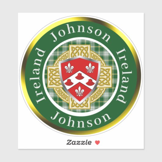 Johnson Shield & Celtic Cross gepersonaliseerd Sticker (Vel)