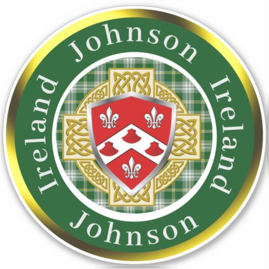 Johnson Shield & Celtic Cross gepersonaliseerd Sticker (Voorkant)