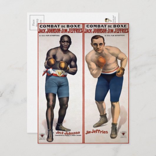 Johnson VS Jeffries Boxing Briefkaart (Voorkant / Achterkant)