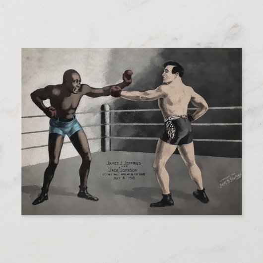  Johnson VS Jeffries Boxing Briefkaart (Voorkant)