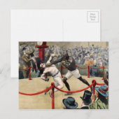  Johnson VS Jeffries Boxing Illustratie Briefkaart (Voorkant / Achterkant)