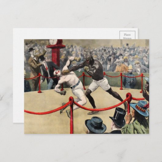  Johnson VS Jeffries Boxing Illustratie Briefkaart (Voorkant / Achterkant)
