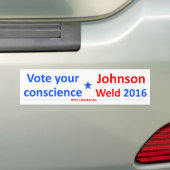 Johnson-Weld 2016 — Stem uw geweten Bumpersticker (Op auto)