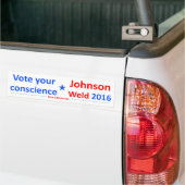 Johnson-Weld 2016 — Stem uw geweten Bumpersticker (Op Truck)
