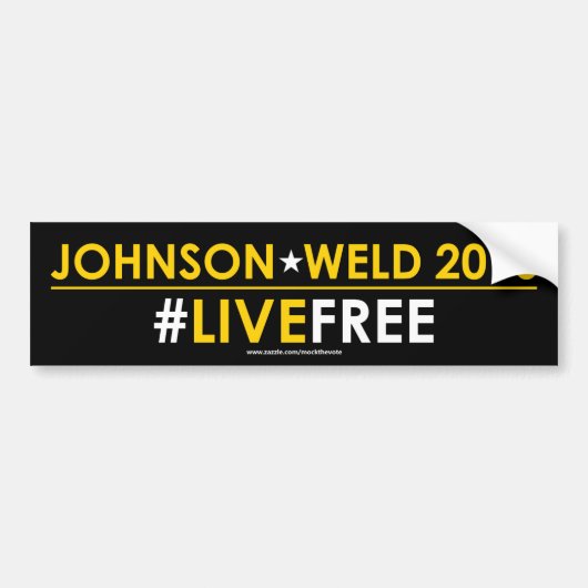 Johnson/Weld Libertarian Bumpersticker #LIVEFREE (Voorkant)