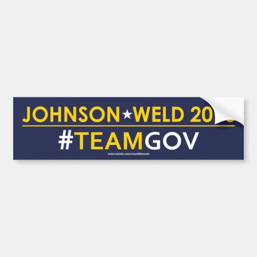 Johnson/Weld Libertarian Bumpersticker #TEAMGOV (Voorkant)