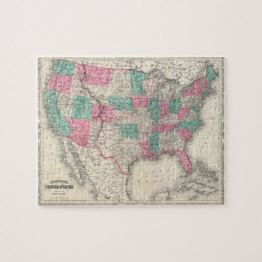  Johnson's Map of the United States (1866) Legpuzzel (Horizontaal)