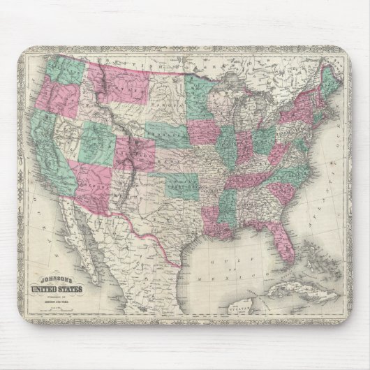 Johnson's Map of the United States (1866) Muismat (Voorkant)
