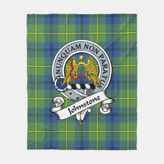Johnston Ancient Clan Badge Tartan Pset Fleece Deken (Voorkant)