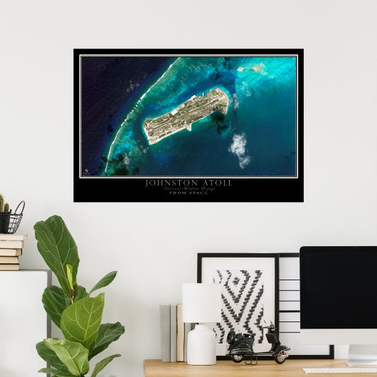 Johnston Atoll van Space Satellite Map Poster (Thuiskantoor)