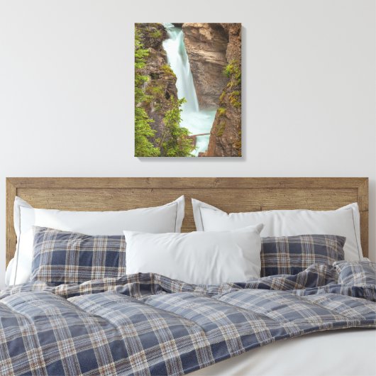 Johnston Canyon Herfsten Canvas Afdruk (Insitu (Slaapkamer))