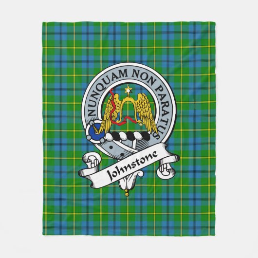 Johnston Clan Badge Tartan Pset Fleece Deken (Voorkant)