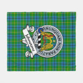 Johnston Clan Badge Tartan Pset Fleece Deken (Voorkant (Horizontaal))