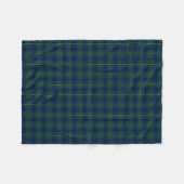 Johnston Clan Blauw, Groen en Geel Tartan Fleece Deken (Voorkant (Horizontaal))