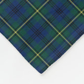 Johnston Clan Blauw, Groen en Geel Tartan Fleece Deken (Hoek)