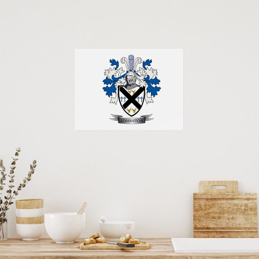 Johnston Family Crest Coat of Arms Poster (Keuken)