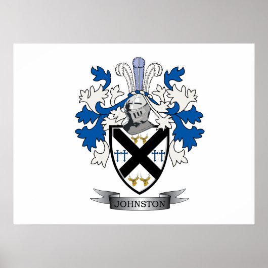 Johnston Family Crest Coat of Arms Poster (Voorkant)
