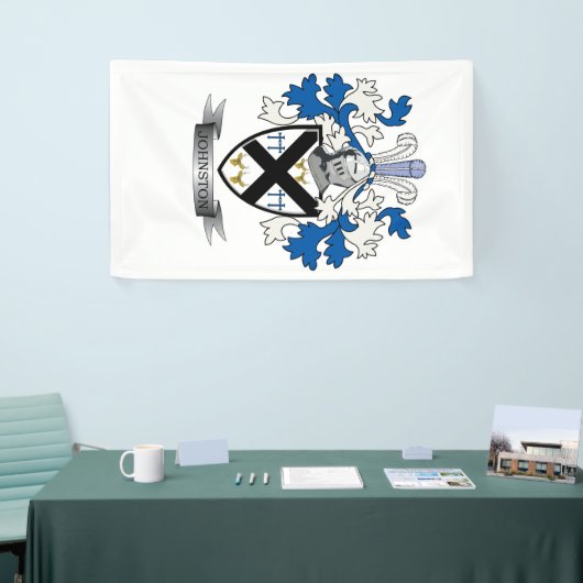 Johnston Family Crest Coat of Arms Spandoek (Beurs)