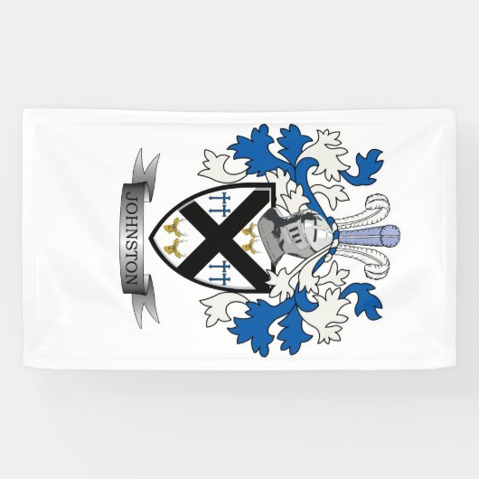Johnston Family Crest Coat of Arms Spandoek (Horizontaal)