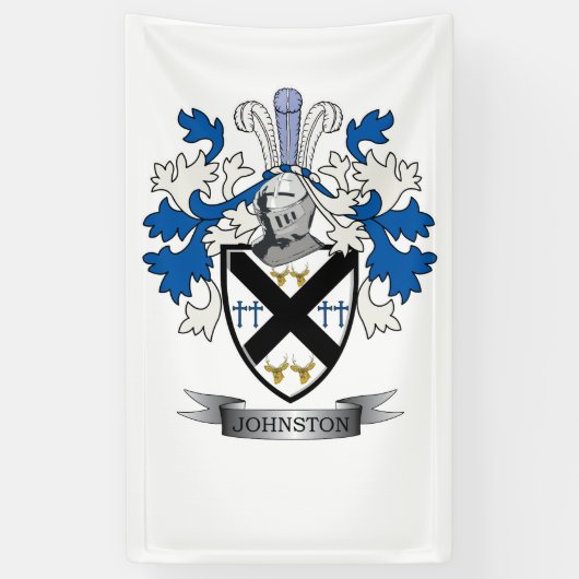 Johnston Family Crest Coat of Arms Spandoek (Verticaal)