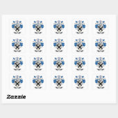 Johnston Family Crest Coat of Arms Vierkante Sticker (Vel)