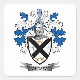 Johnston Family Crest Coat of Arms Vierkante Sticker