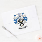 Johnston Family Crest Coat of Arms Vierkante Sticker (Envelop)