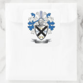 Johnston Family Crest Coat of Arms Vierkante Sticker (Tas)