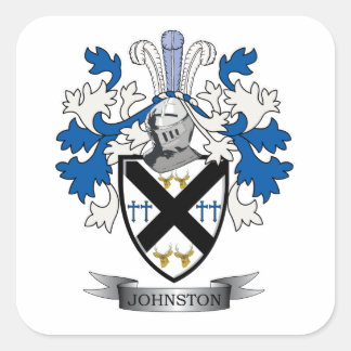 Johnston Family Crest Coat of Arms Vierkante Sticker