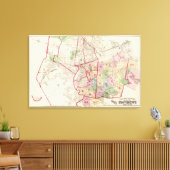 Johnston Rhode Island Map Canvas Afdruk (Insitu (Woonkamer))