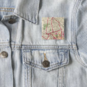Johnston Rhode Island Map Vierkante Button 5,1 Cm (In situ)
