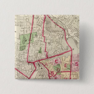 Johnston Rhode Island Map Vierkante Button 5,1 Cm